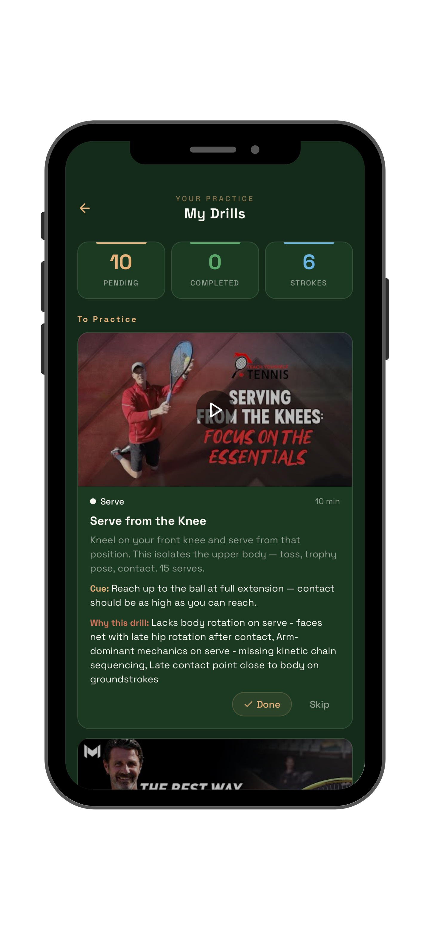 Personalized drill recommendations